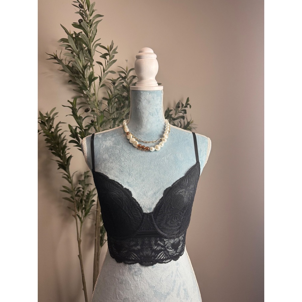 Cosabella Black Floral Lace Longline Underwire Bralette Adjustable Strap NEW 34D - Picture 12 of 12